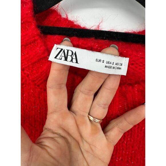 ZARA Soft Knit Cropped Sweater Patch Pockets - Picture 4 of 5